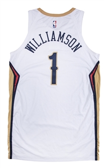 2020 Zion Williamson Game Used & Photo Matched New Orleans Pelicans Association Edition Jersey Used During 1st Half of 1/26/2020 - 1st Career Double-Double Game (NBA/MeiGray & Sports Investors)